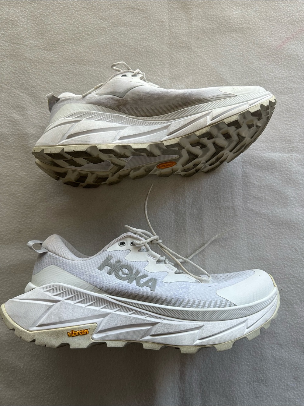 Size 11 Hoka Men’s All-White Trail Running Shoes